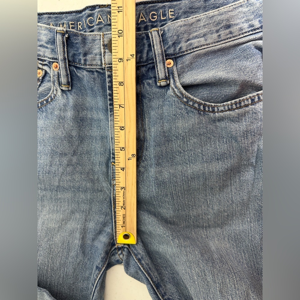 American Eagle Jeans Mens 29x30 Athletic Fit Denim Blue Jeans Cotton Linen blend - Picture 10 of 11